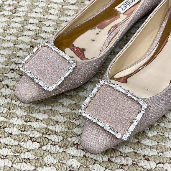 Badgley Mischka Brand Dyanne Square Toe Flat in Rose Gold Size 8 - Picture 7 of 10